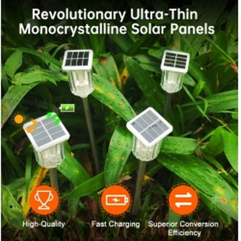 6 Pack Outdoor Solar Landscape Lights Perfectly Suited for Ambient Lighting in Outdoor Spaces, Courtyards, Corridors, Gardens, and Backyards