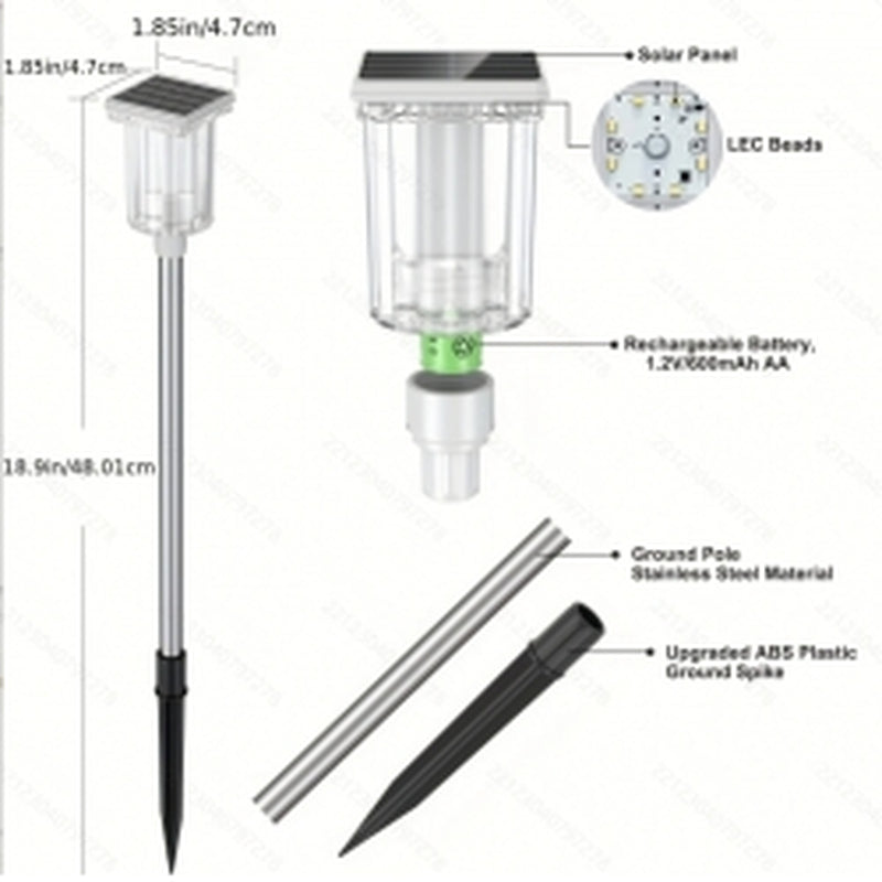 6 Pack Outdoor Solar Landscape Lights Perfectly Suited for Ambient Lighting in Outdoor Spaces, Courtyards, Corridors, Gardens, and Backyards