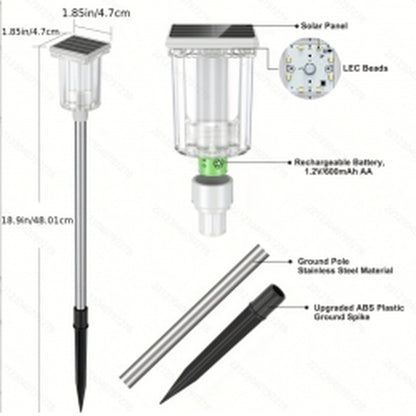 6 Pack Outdoor Solar Landscape Lights Perfectly Suited for Ambient Lighting in Outdoor Spaces, Courtyards, Corridors, Gardens, and Backyards